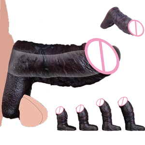 NSX ปลอกขยายอวัยวะเพศชายสีดำ, ปลอกอวัยวะเพศชายสำหรับผู้ชาย s/m/l/xl ขนาดอวัยวะเพศชาย - Product Image 1