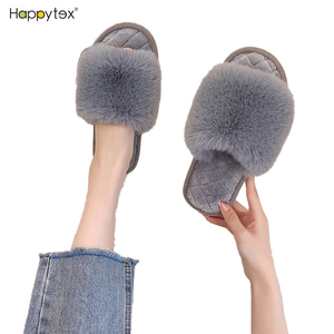 Top qualité femmes <span class=keywords><strong>les</strong></span> <span class=keywords><strong>plus</strong></span> chaudes moelleux pantoufles chaussures chambre <span class=keywords><strong>chaud</strong></span> maison en peluche fourrure moelleux doux pantoufles prix de gros - Product Image 5