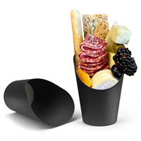 Bol en papier kraft compostable écologique jetable pour frites, nouilles, hamburgers, aliments pour animaux, biscuits, avec impression personnalisée et design conique