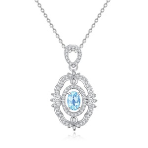 9 Colliers Pendentifs Vintage en Pierres Précieuses Colorées, Argent Sterling 925, Pierre Naturelle Améthyste Coupe Ovale 4*6mm, Bijoux Élégants - Product Image 1