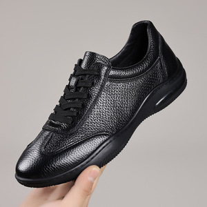 Chaussures basses en maille respirantes et légères pour hommes, style rétro britannique, sport, été, blanc et noir, semelle extérieure en caoutchouc - Product Image 3