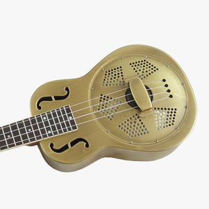 Ukulele à résonateur de concert en laiton de marque Aiersi, vente chaude, 4 cordes, 24 pouces, trous en F, métal mat, logo personnalisé, Uku à vendre - Product Image 5