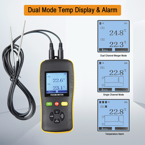 Termómetro Tzone XLS TXT con Exportación de Datos PTD602, Termómetro Portátil de Doble Canal con Sondas PT100 RTD - Product Image 2