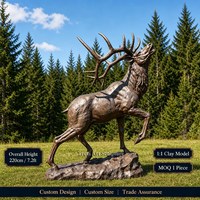 Sculpture d'élk en bronze grandeur nature pour extérieur, style rustique western, statue de ranch pour jardin, fabricant en gros, trophée, art animalier
