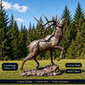 Scultura in bronzo a grandezza naturale di alce per esterni, statua da giardino rustica stile western, produttore all'ingrosso, trofeo, <span class=keywords><strong>arte</strong></span> <span class=keywords><strong>della</strong></span> fauna selvatica - Product Image 5