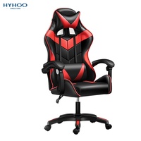 Chaise de jeu ergonomique HYHOO grande et haute, bleue, avec repose-pieds, appui-tête et haut-parleurs, à prix avantageux