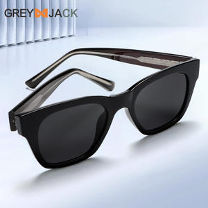 Nouvelles lunettes de soleil rétro européennes et américaines unisexes, monture carrée TR90, verres polarisés TAC UV400, noir KG2527 - Product Image 5