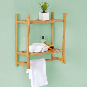 Di bambù Montaggio A Parete <span class=keywords><strong>Doccia</strong></span> Mensola Da Bagno Accessori Per il Bagno Bagno Porta Asciugamani di carta - Product Image 2