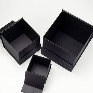Vente directe d'usine, boîte pliante carrée noire en 1 pièce, boîte cadeau avec réduction spéciale. Nouveau modèle, respectueux de l'environnement - Product Image 3