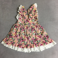 Robe d'été pour bébé avec logo personnalisé, style plage, volants, dentelle, dos nu, robe pour petite fille, vêtements de mode pour enfants