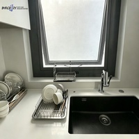 Fenêtre à manivelle en aluminium pour cuisine, salle de bain, toilettes, buanderie, salle à manger, bureau, garde-manger, couloir, salle de lavage, suite familiale