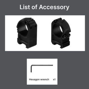Anneaux de montage pour lunette BANGBANG en aluminium de 30 mm avec hauteur centrale de 1,26 po pour montage sur rail de 20 mm (noir) - Product Image 5