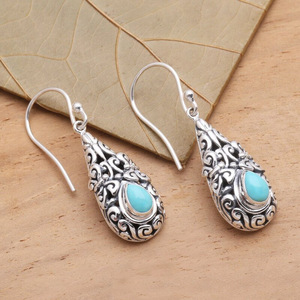 Orecchini Pendenti Vintage a Goccia con Motivo a Nuvola per Donne, Gioielli Artistici ed Eleganti alla Moda - Product Image 3