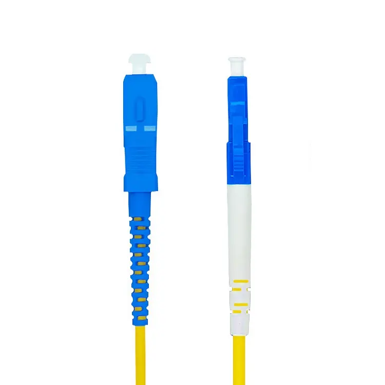 Conector amarelo st lc monomodo sc, conector de jumper duplo 2 núcleo, cabo de fibra óptica ao ar livre