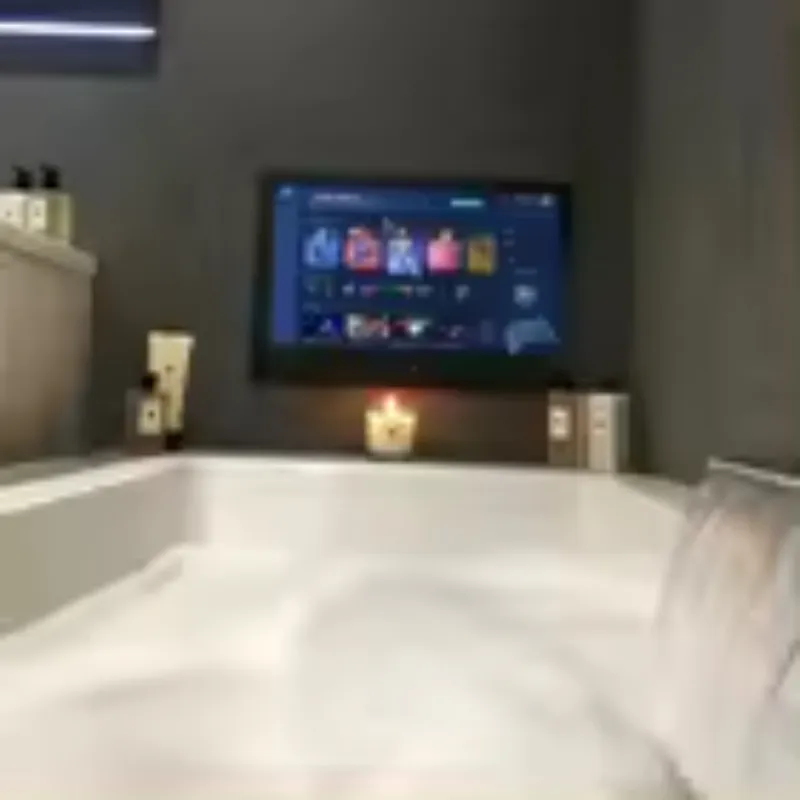 مرآة حمام ذكية بتقنية أندرويد بإضاءة ليد مقاسات مخصصة 22 24 27 بوصة و55 بوصة مضادة للماء ومضادة للضباب تتميز بتصميمها على شكل مرآة حمام