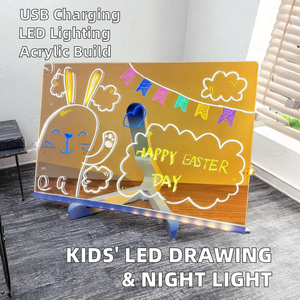 Lampada Notturna <span class=keywords><strong>LED</strong></span> per Bambini con Supporto in Acrilico, USB, Lavagna Creativa Moderna <span class=keywords><strong>Mini</strong></span> Cancellabile, Blocco Note per Regali ai Bambini - Product Image 5