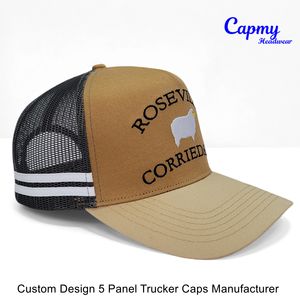 หมวกแก๊ปทรูเกอร์ปักลาย5แผงหมวกทรูเกอร์สีน้ำตาลตะวันตกทรงทรูเกอร์หมวกประเทศออสเตรเลีย - Product Image 3