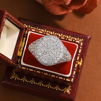 Bague de cocktail tendance en laiton plaqué or 18 carats avec pierre en zircon en forme de goutte d'eau pour mariage, fiançailles, cadeau
