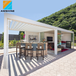 Pergola Bioclimatica Impermeabile con Lamelle in Alluminio Rotanti e Telecomando per Patio da Giardino - Product Image 5