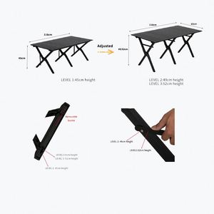 Multi-Functional High-Load Carbon Steel Outdoor Camping <b>Adjustable</b> Height Picnic Egg Rolls Activity <b>Table</b> - Product Image 4