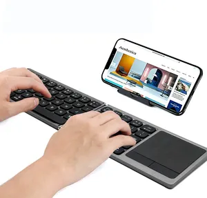 2023 Großhandel ultra dünne Mini Bluetooth 3.0 faltbare Tastatur drahtlose Bluetooth-Track-Pad Aluminium Bluetooth Falt tastatur