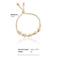 Gelang Kristal Rantai Kotak Mungil Warna Emas yang Dapat Disesuaikan dengan Hiasan Bunga untuk Wanita, Hadiah Pesta Pernikahan, Grosir