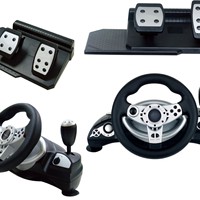 Volant de course filaire Drop FT38D6 pour PC et PS2 avec moteur à vibrations - Compatible Steam - Contrôleur de jeu de course automobile
