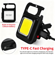 Lampe torche LED COB portable rechargeable étanche IP44 magnétique USB 1000 lumens à faisceau large et lumineux avec porte-clés