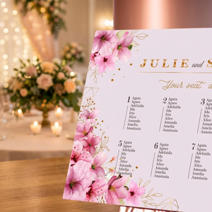 Plan de table de mariage en papier, décoration de table élégante et florale - Product Image 3