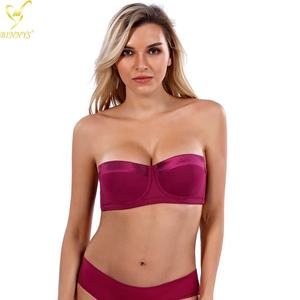 Binnys <span class=keywords><strong>Push</strong></span> <span class=keywords><strong>up</strong></span> <span class=keywords><strong>Strapless</strong></span> Womens Soutien Gorge Silicona Nylon Brasier Alta calidad Sostenes Cómodo Underwire Ladies Bralette - Product Image 1