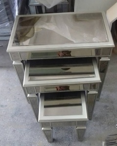 אירופאי מזרח התיכון סגנון נירוסטה זכוכית שיקוף ריהוט קן של <span class=keywords><strong>3</strong></span> שולחנות - Product Image 6