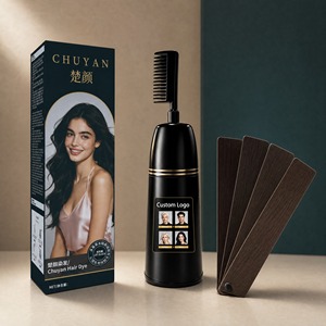 Cobertura Fácil para Canas, Colorante para Cabello Negro Oscuro Sin Amoníaco con Brocha de Aplicación, Suministro Directo, Larga Duración - Product Image 1