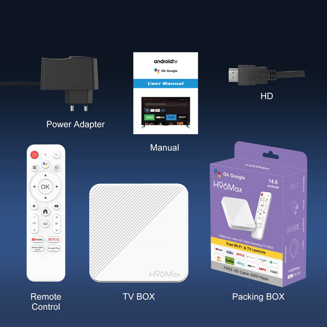 H96 MAX 4K Streaming IPTV STB Smarter OTT Premium Google Android 12 Eagle Pro Set-top TV Box Europe France Sweden Free Shipping