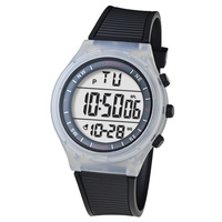 Montre numérique sportive à écran blanc transparent LASIKA WF7005, rétroéclairage LED, chronomètre, alarme, résistante à l'eau 3BAR, vente en gros d'usine