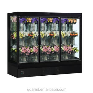 Refrigerador vertical de exhibición de flores con puerta de vidrio de tres lados, nevera de flores, floristería - Product Image 2