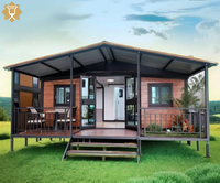 Conteneurs de villégiature de 20 pieds avec électricité solaire, pliables et extensibles, maison conteneur avec salle de bain et cuisine, préfabriquée de luxe