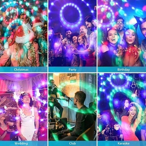 Vente flash : Lumières de fête à boule disco RGB activées par le son, télécommande, lumière stroboscopique de scène RGB, équipement d'éclairage de scène - Product Image 6