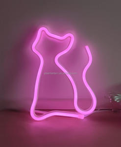 Rose chaud bleu <span class=keywords><strong>petit</strong></span> chaton néon LED chat USB AA alimenté par batterie LED suspendu enseigne au néon LED éclairage décoration de la maison lumières - Product Image 4