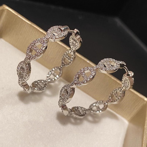 Orecchini a Cerchio Geometrici, Orecchini Pendenti con Zirconi per Donne, Gioielli di Tendenza - Product Image 6