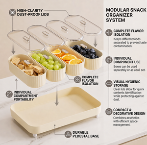 UFORU Bandejas De Comida Personalized Sectioned Plastic Platter Food <strong>Snack</strong> <strong>Trays</strong> - Product Image 3