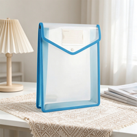 Porte-documents extensible en plastique imperméable Canhao A4, épais, avec bouton-pression, poche pour étiquettes, grande capacité