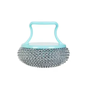 Latest Style Scrubber Cleaning Products, Handle Kitchen Stainless Steel Scourer Cleaning Ball