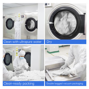 Commercio all'ingrosso bianco privo di polvere 9 pollici guanti di <span class=keywords><strong>Nitrile</strong></span> ISO5 camera bianca classe 100 per elettronica di fabbrica - Product Image 5