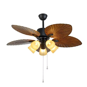 Reto hiện đại LED trang trí quạt điện đèn chùm lá lưỡi phòng khách quạt trần với điều khiển từ xa - Product Image 6