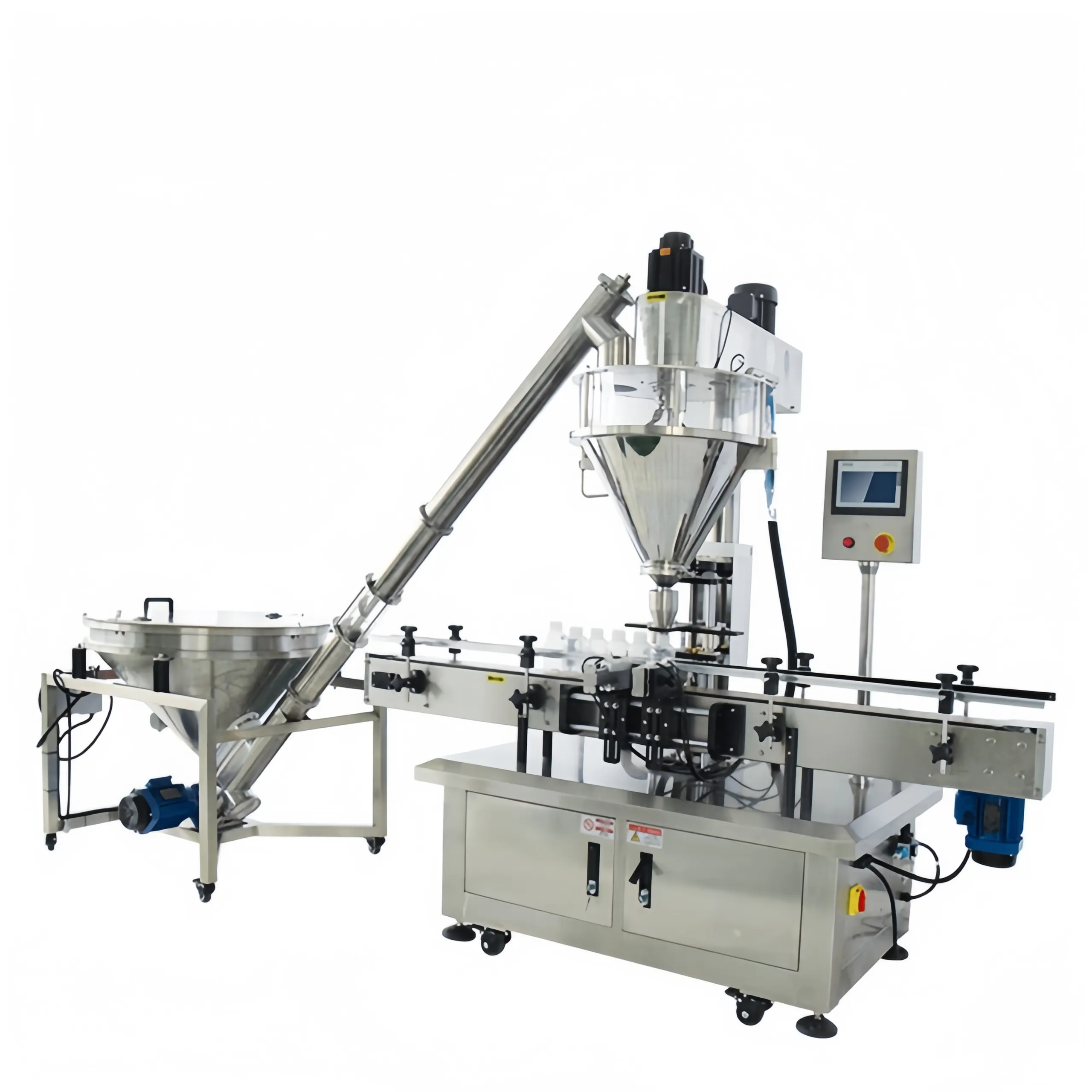 Automatic dry powder filling machine Bottled coffee bean Auger Protein Milk Powder Can tin Cocoa Bottle Filling Machine