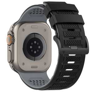 Bracelet de montre en silicone respirant bicolore à motif damier pour Apple Watch 42mm 46mm 49mm IWatch Series 11 10 9 8 7 6 5 Ultra 3 - Product Image 5