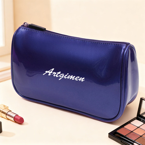Trousse <span class=keywords><strong>de</strong></span> Maquillage en Cuir Verni Brillant Écologique pour Esthétique Y2K, Pochette Cosmétique <span class=keywords><strong>de</strong></span> Voyage Imperméable, Sac <span class=keywords><strong>de</strong></span> Toilette en Gros - Product Image 1