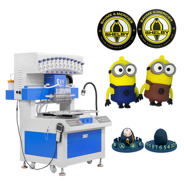 12 Color PVC Silicone Patch Dispensing Dripping Injection Molding Mold Machine for Making Bracelet Label 3D Keychain Phone Case