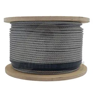 7x7/7x19 1/7 "câble métallique en acier galvanisé/enduit de Pvc/câble métallique en acier inoxydable
