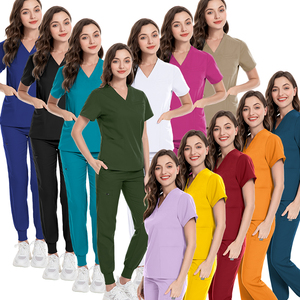 2025 nouveau personnalisé respirant col en V mode gommages soins infirmiers uniformes gommages ensemble hommes gommage uniforme élastique hôpital uniformes - Product Image 3